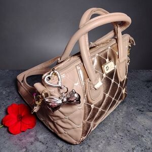 Luv Betsey By Betsey Johnson Quilted Crossbody w/Bow Charm & Heart Accents